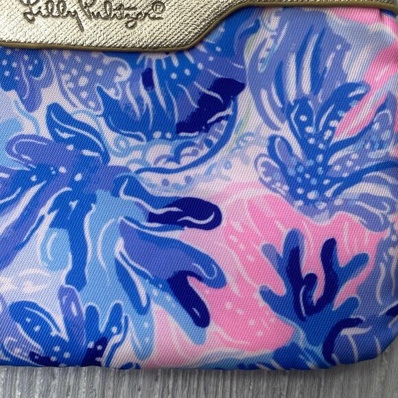Lilly Pulitzer Pink & Blue Shade Seekers ID Care Coin Purse Mini Wallet - Picture 7 of 8